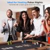imageSereneLife 10Player Oval Foldable Poker Table  Casino Texas Holdem Table with WaterResistant Cushioned Rail 10 Cup Holders Brown Felt Surface Black Jack Board ampamp Family Games Dark BrownDark Brown