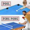 imageSereneLife 4 in 1 Multi Game Table 4x2 Folding Portable Sports Arcade Games with Accessories Ping Pong Air Hockey Pool Billiards and Shuffleboard for Indoor Outdoor All Ages