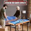 imageSereneLife 4 in 1 Multi Game Table 4x2 Folding Portable Sports Arcade Games with Accessories Ping Pong Air Hockey Pool Billiards and Shuffleboard for Indoor Outdoor All Ages