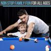 imageSereneLife 45ft Folding Pool Table 55in Portable Foldable Billiards Game Table for Kids and Adults with Accessories Indoor and Outdoor Games with Sticks Cue Balls and Triangle Blue