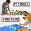 imageSereneLife 4in1 Multi Game Table 48quot Sports Arcade with Accessories Ping Pong Air Hockey Pool Billiards Soccer Foosball All in One for Indoor and Outdoor Family Kids and AdultsBlack