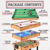 imageSereneLife 4in1 Multi Game Table 48quot Sports Arcade with Accessories Ping Pong Air Hockey Pool Billiards Soccer Foosball All in One for Indoor and Outdoor Family Kids and AdultsBlack