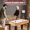 imageSereneLife 4in1 Multi Game Table 48quot Sports Arcade with Accessories Ping Pong Air Hockey Pool Billiards Soccer Foosball All in One for Indoor and Outdoor Family Kids and AdultsBlack