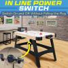 imageSereneLife 54quot Air Hockey Game Table with 2X Stronger Motor Lightup Scoreboard AC in Line Power Switch Includes 2 Pucks 2 PushersNatural
