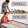 imageSereneLife 5in1 Folding Multi Game Table 40quot Full Size Combo Sports Arcade Game with Foosball Soccer Ping Pong Pool Billiards Bowling ampamp Shuffleboard Set Wood Construction for Play Rec Room