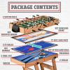 imageSereneLife 5in1 Folding Multi Game Table 40quot Full Size Combo Sports Arcade Game with Foosball Soccer Ping Pong Pool Billiards Bowling ampamp Shuffleboard Set Wood Construction for Play Rec Room