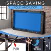 imageSereneLife 6Ft Folding Pool Table  Best in Stability  Steel Frame Fully Supported Slate Welded Leg Supports with Safety Anti Collapse Locks 128LB Heavy Duty Billiard Game and Accessory SetBlue