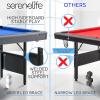 imageSereneLife 6Ft Folding Pool Table  Best in Stability  Steel Frame Fully Supported Slate Welded Leg Supports with Safety Anti Collapse Locks 128LB Heavy Duty Billiard Game and Accessory SetBlue