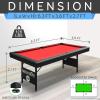 imageSereneLife 6Ft Folding Pool Table  Best in Stability  Steel Frame Fully Supported Slate Welded Leg Supports with Safety Anti Collapse Locks 128LB Heavy Duty Billiard Game and Accessory SetRed