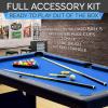 imageSereneLife 6Ft Folding Pool Table  Best in Stability  Steel Frame Fully Supported Slate Welded Leg Supports with Safety Anti Collapse Locks 128LB Heavy Duty Billiard Game and Accessory SetBlue