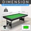 imageSereneLife 6Ft Folding Pool Table  Best in Stability  Steel Frame Fully Supported Slate Welded Leg Supports with Safety Anti Collapse Locks 128LB Heavy Duty Billiard Game and Accessory SetGreen