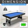 imageSereneLife 6Ft Folding Pool Table  Best in Stability  Steel Frame Fully Supported Slate Welded Leg Supports with Safety Anti Collapse Locks 128LB Heavy Duty Billiard Game and Accessory SetBlue