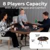 imageSereneLife 84 Poker Table 8 Player Octagonal Foldable Cardboard Leisure Game Table Casino Style with WaterResistant Cushioned Rail w 8 Cup HoldersBrown