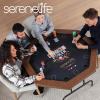 imageSereneLife 84 Poker Table 8 Player Octagonal Foldable Cardboard Leisure Game Table Casino Style with WaterResistant Cushioned Rail w 8 Cup HoldersBrown