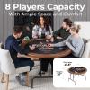 imageSereneLife 84 Poker Table 8 Player Octagonal Foldable Cardboard Leisure Game Table Casino Style with WaterResistant Cushioned Rail w 8 Cup HoldersBrown