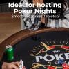 imageSereneLife 84 Poker Table 8 Player Octagonal Foldable Cardboard Leisure Game Table Casino Style with WaterResistant Cushioned Rail w 8 Cup HoldersBrown