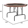 imageSereneLife 84 Poker Table 8 Player Octagonal Foldable Cardboard Leisure Game Table Casino Style with WaterResistant Cushioned Rail w 8 Cup HoldersBrown