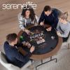 imageSereneLife 84 Poker Table 8 Player Octagonal Foldable Cardboard Leisure Game Table Casino Style with WaterResistant Cushioned Rail w 8 Cup HoldersBrown