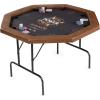imageSereneLife 84 Poker Table 8 Player Octagonal Foldable Cardboard Leisure Game Table Casino Style with WaterResistant Cushioned Rail w 8 Cup HoldersBrown