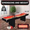 imageSereneLife Shuffleboard Table 9ft Poly Coated Surface with Accessories Abacus Style Scoring Fast Puck Action Play Indoor and Outdoor Portable Arcade Shuffle Board Game Table for Kids and Adults