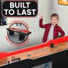 imageSereneLife Shuffleboard Table 9ft Poly Coated Surface with Accessories Abacus Style Scoring Fast Puck Action Play Indoor and Outdoor Portable Arcade Shuffle Board Game Table for Kids and Adults
