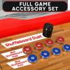 imageSereneLife Shuffleboard Table 9ft Poly Coated Surface with Accessories Abacus Style Scoring Fast Puck Action Play Indoor and Outdoor Portable Arcade Shuffle Board Game Table for Kids and Adults