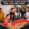 imageSereneLife Shuffleboard Table 9ft Poly Coated Surface with Accessories Abacus Style Scoring Fast Puck Action Play Indoor and Outdoor Portable Arcade Shuffle Board Game Table for Kids and Adults