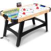 imageSereneLife 54quot Air Hockey Game Table with 2X Stronger Motor Lightup Scoreboard AC in Line Power Switch Includes 2 Pucks 2 PushersNatural