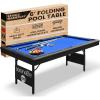 imageSereneLife 6Ft Folding Pool Table  Best in Stability  Steel Frame Fully Supported Slate Welded Leg Supports with Safety Anti Collapse Locks 128LB Heavy Duty Billiard Game and Accessory SetBlue