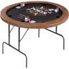 imageSereneLife 84 Poker Table 8 Player Octagonal Foldable Cardboard Leisure Game Table Casino Style with WaterResistant Cushioned Rail w 8 Cup HoldersBrown