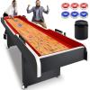 imageSereneLife Shuffleboard Table 9ft Poly Coated Surface with Accessories Abacus Style Scoring Fast Puck Action Play Indoor and Outdoor Portable Arcade Shuffle Board Game Table for Kids and Adults
