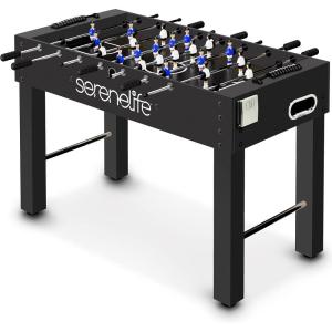 imageSereneLife 48in Foosball Table Competition Sized Set with 2 Balls and 2 Cup Holders for Indoor Family Arcade Game RoomBlack