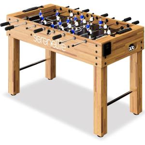 imageSereneLife 48in Foosball Table Competition Sized Set with 2 Balls and 2 Cup Holders for Indoor Family Arcade Game RoomNatural