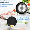 imageSereneLife 15Pc Blue Cookware Set  NonStick HeatResistant Pots ampamp Pans with Lids Dishwasher Safe Includes Matching UtensilsBlack