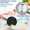 imageSereneLife 15Pc Blue Cookware Set  NonStick HeatResistant Pots ampamp Pans with Lids Dishwasher Safe Includes Matching UtensilsGray