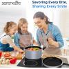 imageSereneLife 15Pc Blue Cookware Set  NonStick HeatResistant Pots ampamp Pans with Lids Dishwasher Safe Includes Matching UtensilsGray