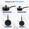 imageSereneLife 6Piece Pots and Pans Set  Nonstick Cookware Black Coating HeatResistant Dishwasher safe Includes Fry Pans Saucepans with Lids Color GrayBlack