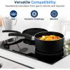 imageSereneLife 6Piece Pots and Pans Set  Nonstick Cookware Black Coating HeatResistant Dishwasher safe Includes Fry Pans Saucepans with Lids Color GrayBlack