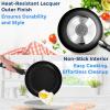 imageSereneLife 6Piece Pots and Pans Set  Nonstick Cookware Black Coating HeatResistant Dishwasher safe Includes Fry Pans Saucepans with Lids Color GrayBlack
