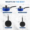 imageSereneLife 6Piece Pots and Pans Set  Nonstick Cookware Black Coating HeatResistant Dishwasher safe Includes Fry Pans Saucepans with Lids Color GrayBlue