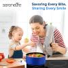 imageSereneLife 6Piece Pots and Pans Set  Nonstick Cookware Black Coating HeatResistant Dishwasher safe Includes Fry Pans Saucepans with Lids Color GrayBlue