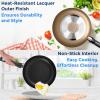 imageSereneLife 6Piece Pots and Pans Set  Nonstick Cookware Black Coating HeatResistant Dishwasher safe Includes Fry Pans Saucepans with Lids Color GrayGold