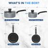 imageSereneLife 6Piece Pots and Pans Set  Nonstick Cookware Black Coating HeatResistant Dishwasher safe Includes Fry Pans Saucepans with Lids Color GrayGray