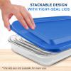 imageSereneLife 8Piece Glass Baking Dish with Lids Set   4 Heavy Duty Rectangular Glass Baking Pan with 4 BPAFree Lids  OvenSafe Bakeware for Lasagna Meats Desserts  Dishwasher Safe RedBlue