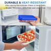 imageSereneLife 8Piece Glass Baking Dish with Lids Set   4 Heavy Duty Rectangular Glass Baking Pan with 4 BPAFree Lids  OvenSafe Bakeware for Lasagna Meats Desserts  Dishwasher Safe RedBlue