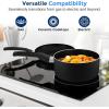 imageSereneLife Kitchenware Pots ampamp Pans Basic Kitchen Cookware Black NonStick Coating Inside Heat Resistant Lacquer 11Piece Set One Size BlackBlack