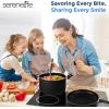 imageSereneLife Kitchenware Pots ampamp Pans Basic Kitchen Cookware Black NonStick Coating Inside Heat Resistant Lacquer 11Piece Set One Size BlackBlack