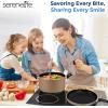 imageSereneLife Kitchenware Pots ampamp Pans Basic Kitchen Cookware Black NonStick Coating Inside Heat Resistant Lacquer 11Piece Set One Size BlackGold