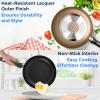 imageSereneLife Kitchenware Pots ampamp Pans Basic Kitchen Cookware Black NonStick Coating Inside Heat Resistant Lacquer 11Piece Set One Size BlackGold