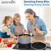 imageSereneLife Kitchenware Pots ampamp Pans Basic Kitchen Cookware Black NonStick Coating Inside Heat Resistant Lacquer 11Piece Set One Size BlackGray